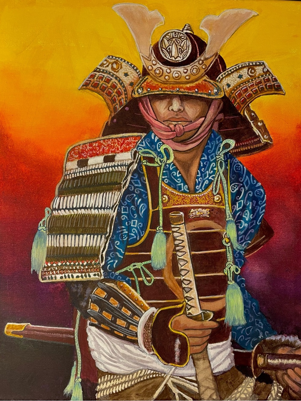 Samurai Warrior - Original acrylic painting on canvas.